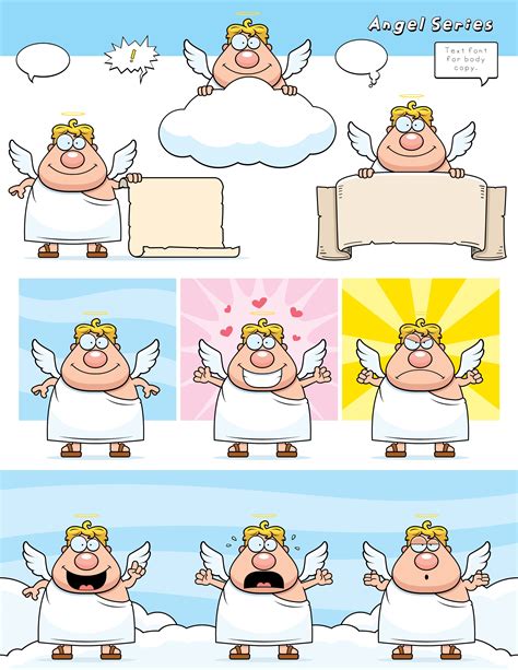 Cartoon Angel Series Pre Designed Illustrator Graphics ~ Creative Market