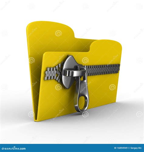 Yellow Computer Folder With Zipper Stock Illustration Illustration Of