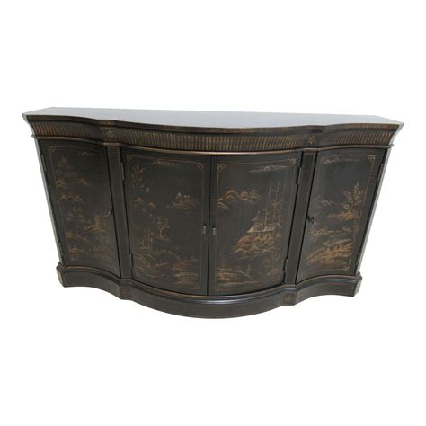 Ethan Allen Chinoiserie Serpentine Sideboard Credenza Image 1 Of 13