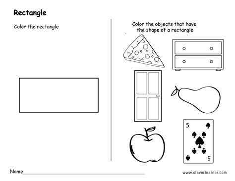 Rectangle Shape Activity Sheets For School Children