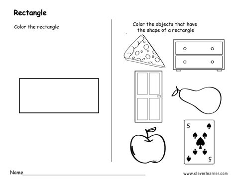 Rectangle shape activity sheets for school children