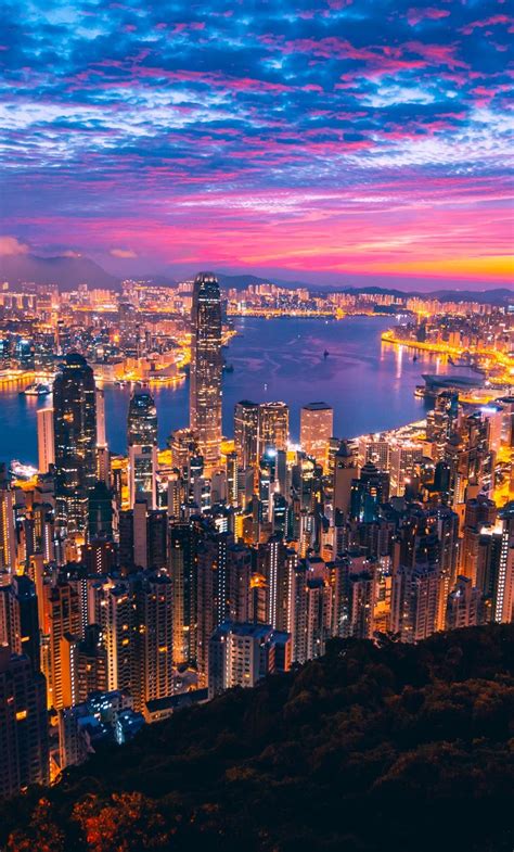 1280x2120 Hong Kong City View Buildings Light Night Iphone 6 Hd 4k
