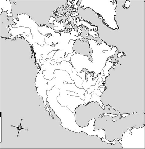Printable Blank Physical Map Of North America —