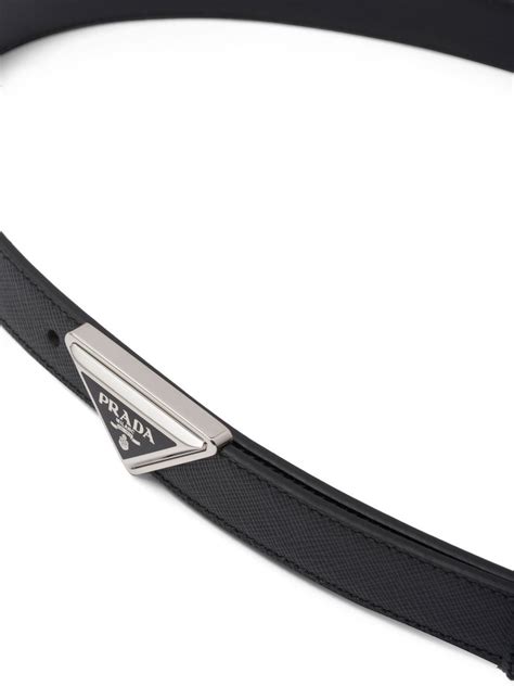 Prada Logo Buckle Saffiano Leather Belt Farfetch