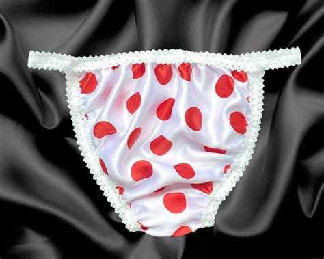 white satin polka dot sissy frilly tanga knickers briefs panties sizes 10 24 ebay