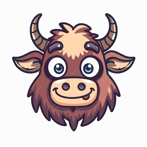 Premium Vector Cute Cartoon Yak Vector Illustration Isolated On A