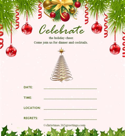 Christmas Invitation Template And Wording Ideas Christmas Celebrations