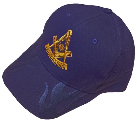 Mason Hat Navy Blue Past Master Baseball Cap With Masonic Logo And Fla