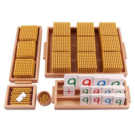 Buy Kghios Montessori Golden Beads Materials Decimal System Bank Game