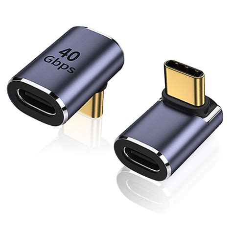 Buy AreMe 90 Degree Right Angle USB C Male To Female Adapter 2 Pack Up