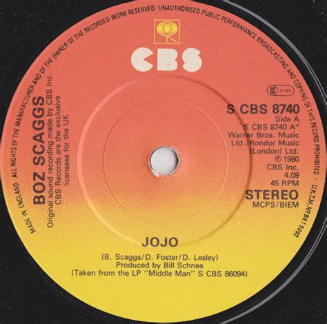Boz Scaggs Jojo 1980 Vinyl Discogs