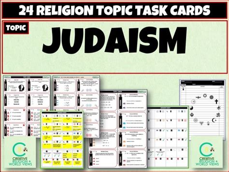 Judaism Revision Task Cards Teaching Resources