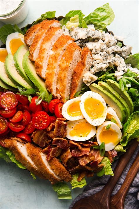 Place bread cubes in a large bowl. Homemade chicken cobb salad with ranch dressing | Recipe ...