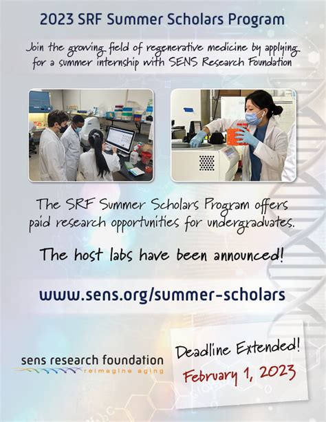Summer Scholars Sens Research Foundation