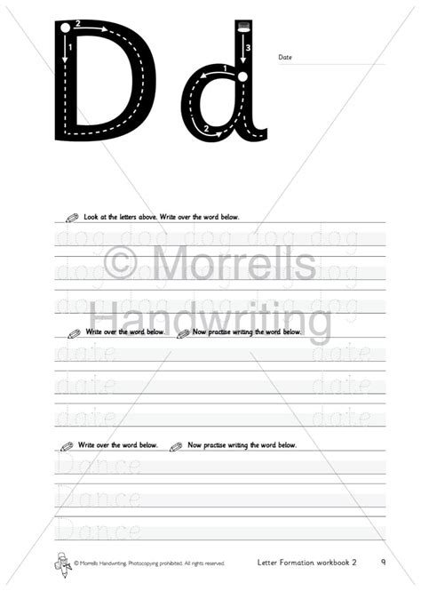 morrells letter formation  words morrells handwriting