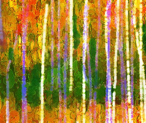 Colorful Forest Abstract Triptych Part 2 Painting By Menega Sabidussi