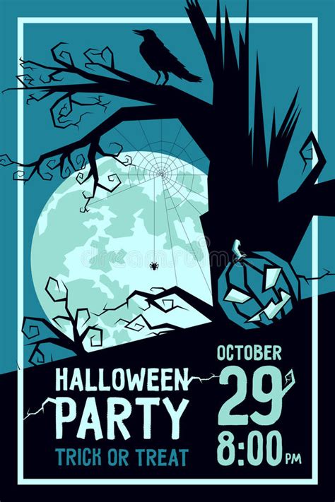 Raven Halloween Party Ilustración Del Vector Ilustración De Retro