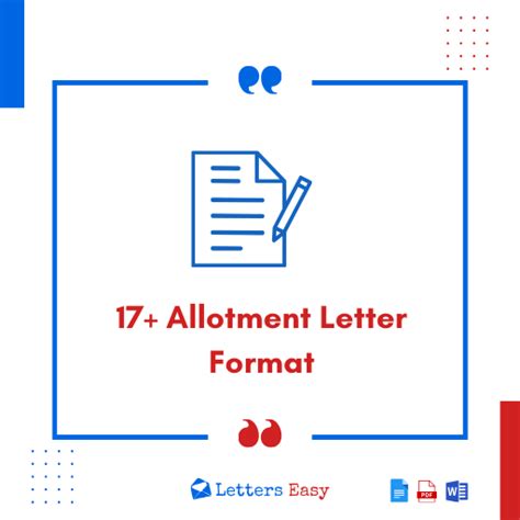 Allotment Letter Format How To Write Writing Tips Examples