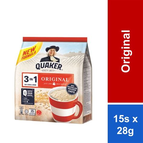 Quaker Oat Cereal Drink 3in1 Original 15s X 28g Shopee Malaysia