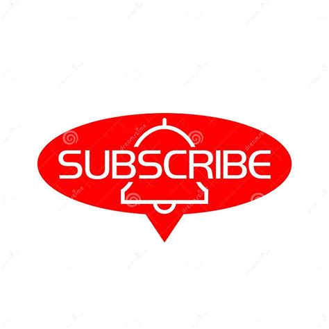 Red Subscribe Button With Notification Bell Icon Isolated On White