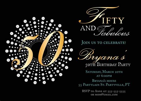 Ideas For Invitations For 50th Birthday Party Downloadable Free