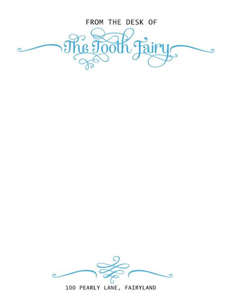 A letterhead is the heading at the top of a sheet of letter paper (stationery). Things I Do When I'm Bored: Tooth Fairy Letterhead