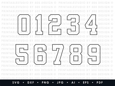 Sport Numbers Svg Sport Numbers Svg Sport Number Clipart Etsy Uk