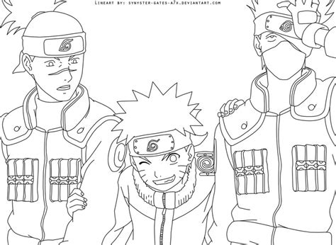 Submitted 7 years ago by rekkiton. kakashi iruka naruto lineart by synyster-gates-A7X on ...