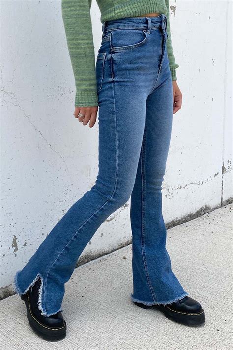 Split Hem Flared Jeans Various Colors Collection 2021 Subdued