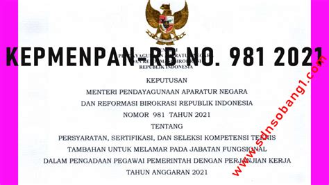 Kepmenpan Rb Nomor 981 Tahun 2021 Tentang Persyaratan Sertifikasi Dan