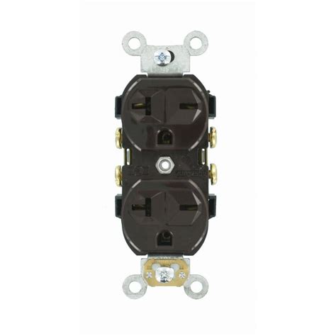 Leviton 20 Amp Commercial Grade Self Grounding Duplex Outlet Brown