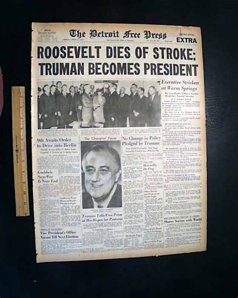 Franklin D Roosevelt Fdr Death 1st Report Warm Springs Ga 1945 Wwii