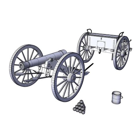 Historically Civil War Cannon 3d Model