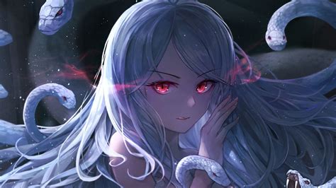 Serpentine Gaze Anime Girl Hd Wallpaper By Crystalherb