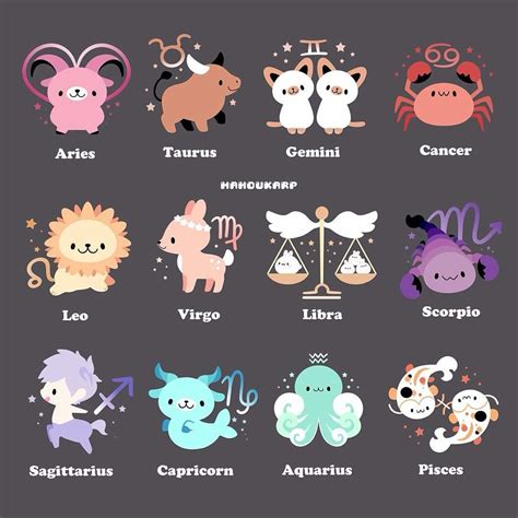 Star Sign Kawaii Animals Omg This Is So Cute Zodiac Signs Animals