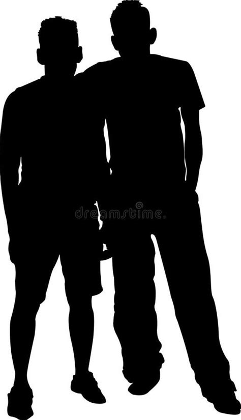 Two Friends Silhouette Vector Stock Vector Illustration Of Suburban