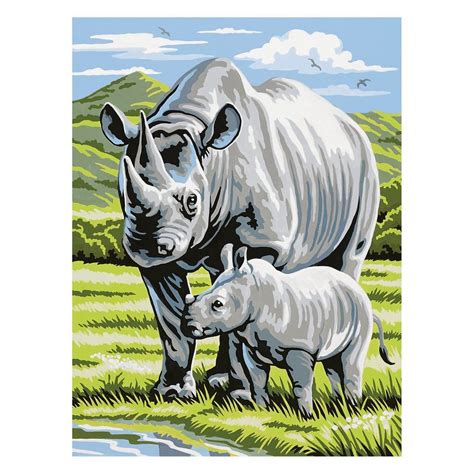 Für kinder ab 8 jahre. MAMMUT Spiel und Geschenk Malen nach Zahlen ab 8 Nashorn ...