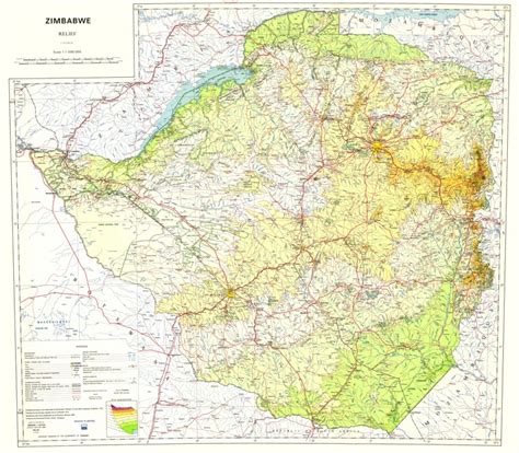 Zimbabwe is a landlocked country in southern africa lying wholly within the tropics. Topographic map of Zimbabwe