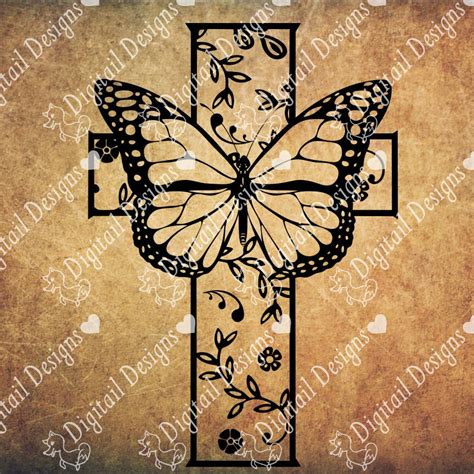 Butterfly Cross Svg Png Dxf Eps Fcm Ai Cut File For