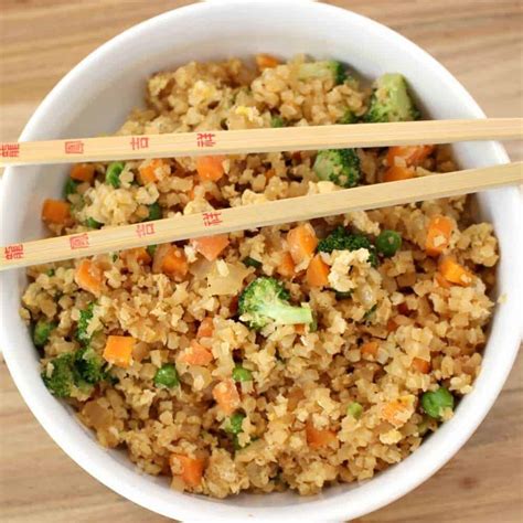 Add cauliflower rice and cook until rice is slightly dry and onions are browned. Cauliflower Fried Rice - Princess Pinky Girl