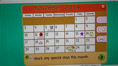 Starfall Make A Calendar November 2019 Youtube