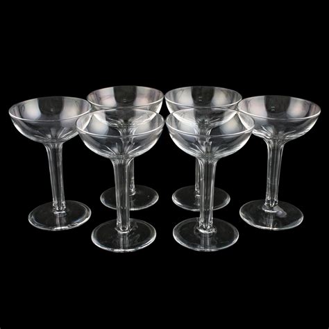 Antique Champagne Glasses Six Hollow Stem Glasses Antique Dining