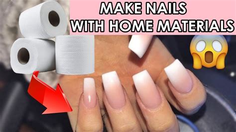 DIY 4 DIFFERENT FAKE NAILS WITH HOME MATERIALS / 5 minutes crafts nail