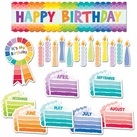 Painted Palette Happy Birthday Mini Bulletin Board Ctp6950 Primary