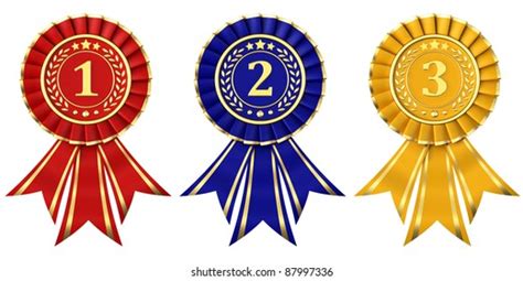 Ribbon Awards First Second Third Place Stock Illustration 78830062