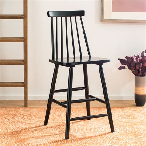 Safavieh Beaufort Solid Spindle Back Counter Stool Black