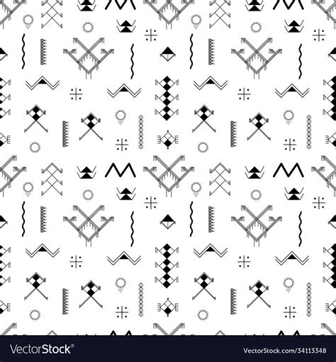 Berber Tattoos Seamless Pattern Royalty Free Vector Image