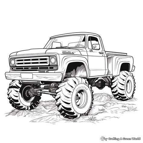 Mud Truck Coloring Pages Free And Printable