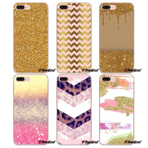 Fashion Phone Case Gold Pink Glitter Cross For Iphone X 4