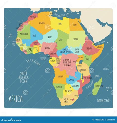 Mapa Politico De Las Regiones De Africa Ilustracion Del Vector Images